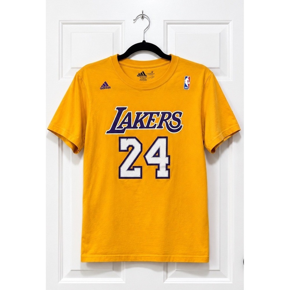 Adidas Los Angeles Lakers Kobe Bryant 24 T-Shirt Mens Small Gold NBA Basketball